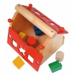 Houten koffertje met 6 blokjes