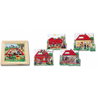 Huizenbouw - Lagenpuzzel van Beleduc