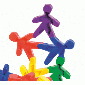 Mensen bouwblokken (kunststof)