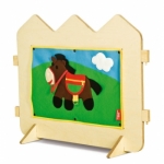 Scheidingswand  (speelwand) met speelelement - Het paardje