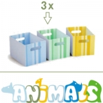   3 groene kartonnen laden tbv Olifant - Animals kinderopvang meubilair