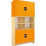  Modern hoge kast - Oranje - Met 2 sets deuren 